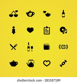 cafe icons universal set for web and mobile