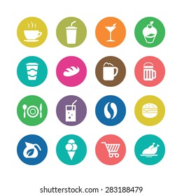 cafe icons universal set for web and mobile