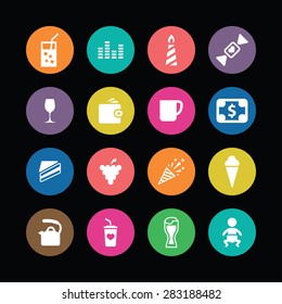 cafe icons universal set for web and mobile