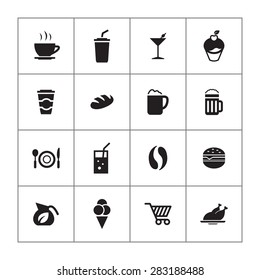 cafe icons universal set for web and mobile