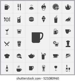 cafe icons universal set for web and mobile