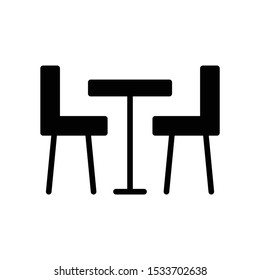 Cafe Interior Sitting Chair Table Concept Design Icon 