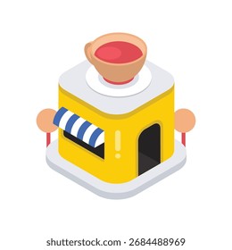Ilustração de Estilo de Vetor Isométrico Cafe 