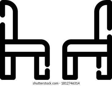 Cafe Item Cafe Chairs Vector Icon