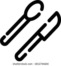 Cafe Item Spoon Fork Vector Icon