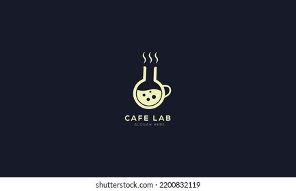 Cafe Lab Logo Design Or Coffee Lab Logo Template