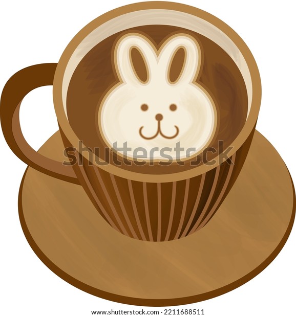 Cafe Latte Art Rabbit Stock Vector (Royalty Free) 2211688511 Shutterstock