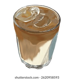 Cafe latte coffee, iced drink, dessert