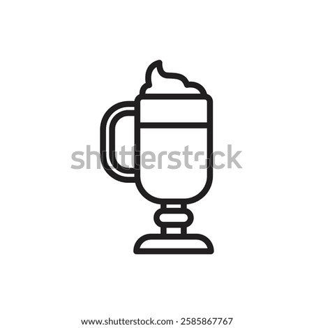 Cafe Latte Outline Icon Vector Illustration