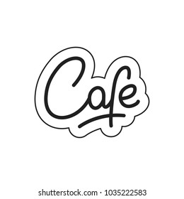 Cafe. Cafe lettering. Cafe label badge emblem sticker