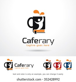 Cafe Library Logo Template Design Vector