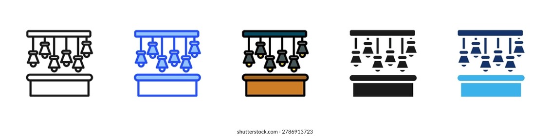 Cafe Lighting Icon Collection With Multiple Styles
