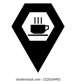 Cafe Location Icon With Cyberpunk Theme. Suitable for web design, logo, app.