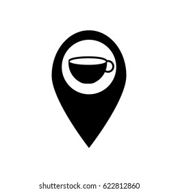 cafe location icon on the white background