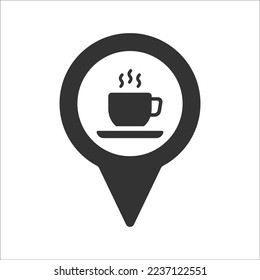 Cafe location icon, Vector Graphics