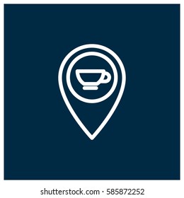 Cafe location vector icon