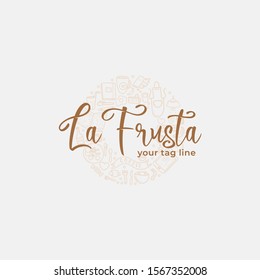 Cafe logo, abstract minimalism light logo design for your brand, template, sign, symbol, icon