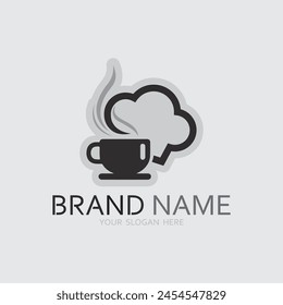 Logotipo de café y diseño de logotipo de café bebida de café cena resto