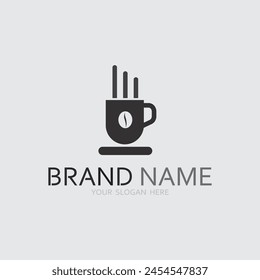 Logotipo de café y diseño de logotipo de café bebida de café cena resto