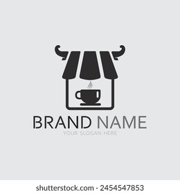Cafe logo and Coffee logo design cafetarian drink dinner resto