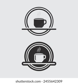 Logotipo de café y diseño de logotipo de café bebida de café cena resto