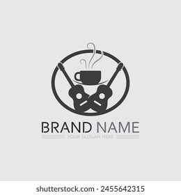 Cafe logo and Coffee logo design cafetarian drink dinner resto
