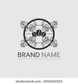 Logotipo de café y diseño de logotipo de café bebida de café cena resto