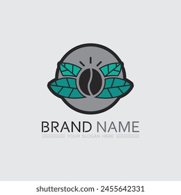 Logotipo de café y diseño de logotipo de café bebida de café cena resto