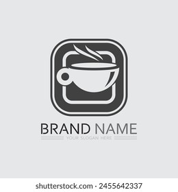 Cafe logo and Coffee logo design cafetarian drink dinner resto