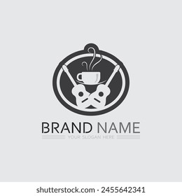 Cafe logo and Coffee logo design cafetarian drink dinner resto