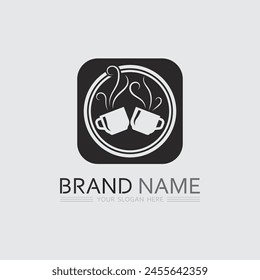 Cafe logo and Coffee logo design cafetarian drink dinner resto