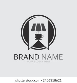 Logotipo de café y diseño de logotipo de café bebida de café cena resto