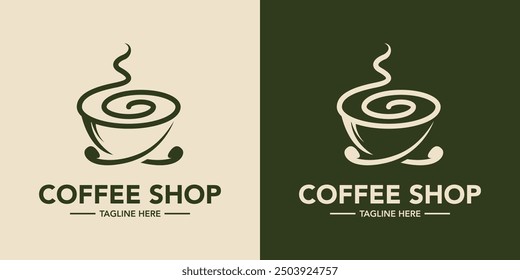 Diseño creativo del logotipo de la cafetería