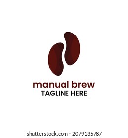 cafe logo concept with two coffee beans