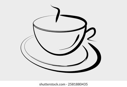 The cafe logo consists of a coffee cup with a small saucer underneath.