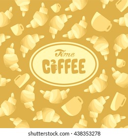 Cafe logo with croissant background