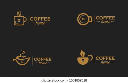 cafe logo, cup coffee logo, logo coffee shop, Coffee cup vector logo design template. Vector coffee shop labels.  vector illustration. 