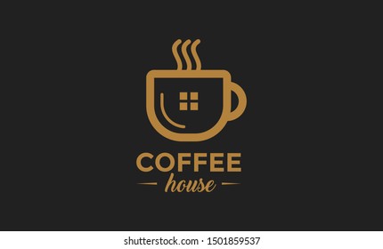 cafe logo, cup coffee logo, logo coffee shop, Coffee cup vector logo design template. Vector coffee shop labels.  vector illustration. 