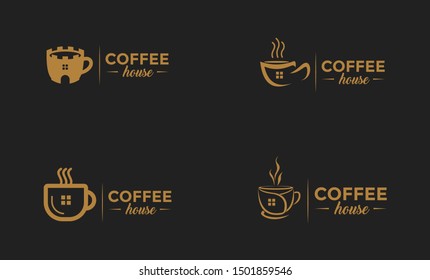 cafe logo, cup coffee logo, logo coffee shop, Coffee cup vector logo design template. Vector coffee shop labels.  vector illustration. 