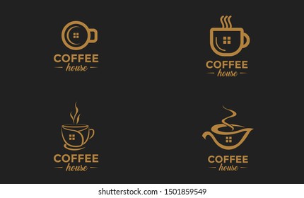 cafe logo, cup coffee logo, logo coffee shop, Coffee cup vector logo design template. Vector coffee shop labels.  vector illustration. 