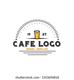 cafe logo design inspiration . food drink logo design . retro vintage logo template . cafe logo template