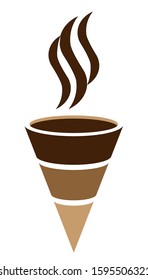 Cafe logo drawing, coffee cup and steam, cafe creative design