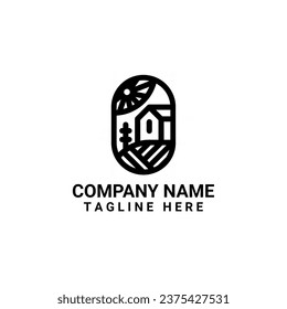 Cafe logo and icon with a modern impression.  suitable for your cafe with natural views