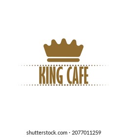 Diseño de la ilustración del logo del café con una corona elegante, este logotipo tiene un significado profundo y tiene las características de un líder