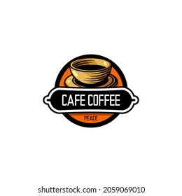 cafe logo illustration vector, cup of coffee logo
