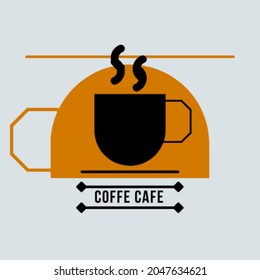 logo de un café con fondo gris
