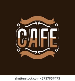 Cafe Logo Sign With Writable Ribbon
