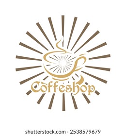 cafe logo. Smile with cup element logo design illustration.