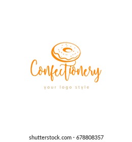 Cafe logo, sweet donuts, cafeteria, fresh pastries