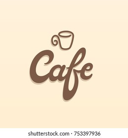 Cafe logo template with cup icon. Vector illustration